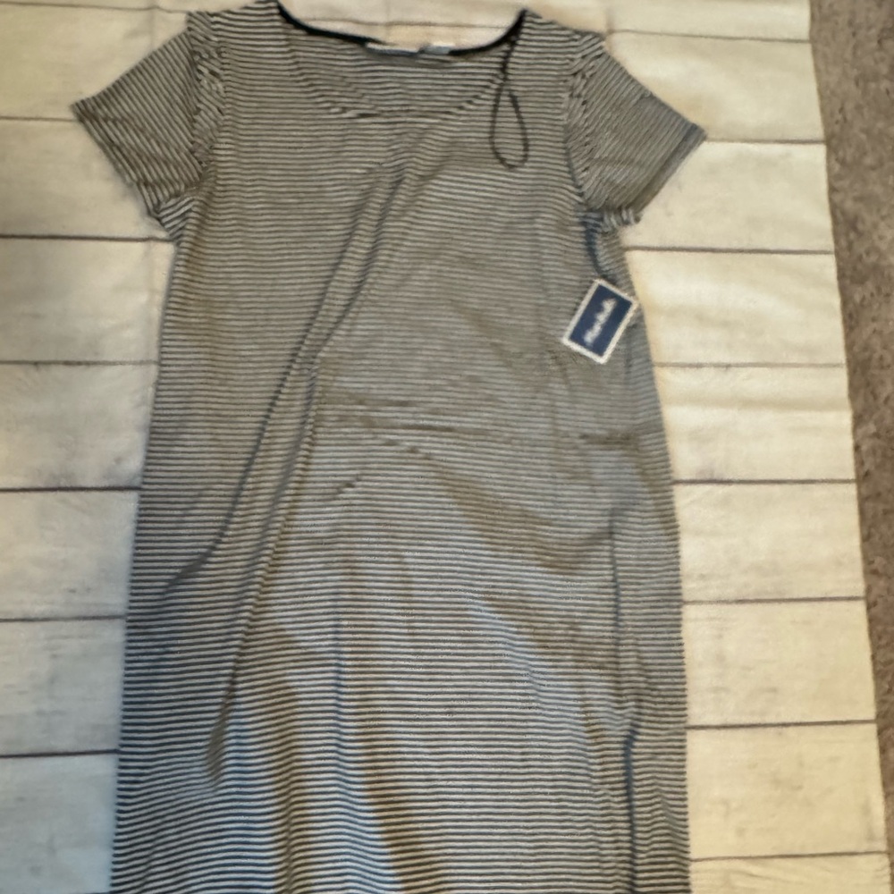 NWT Women's Heyton Classic Black and White Striped Midi Dress